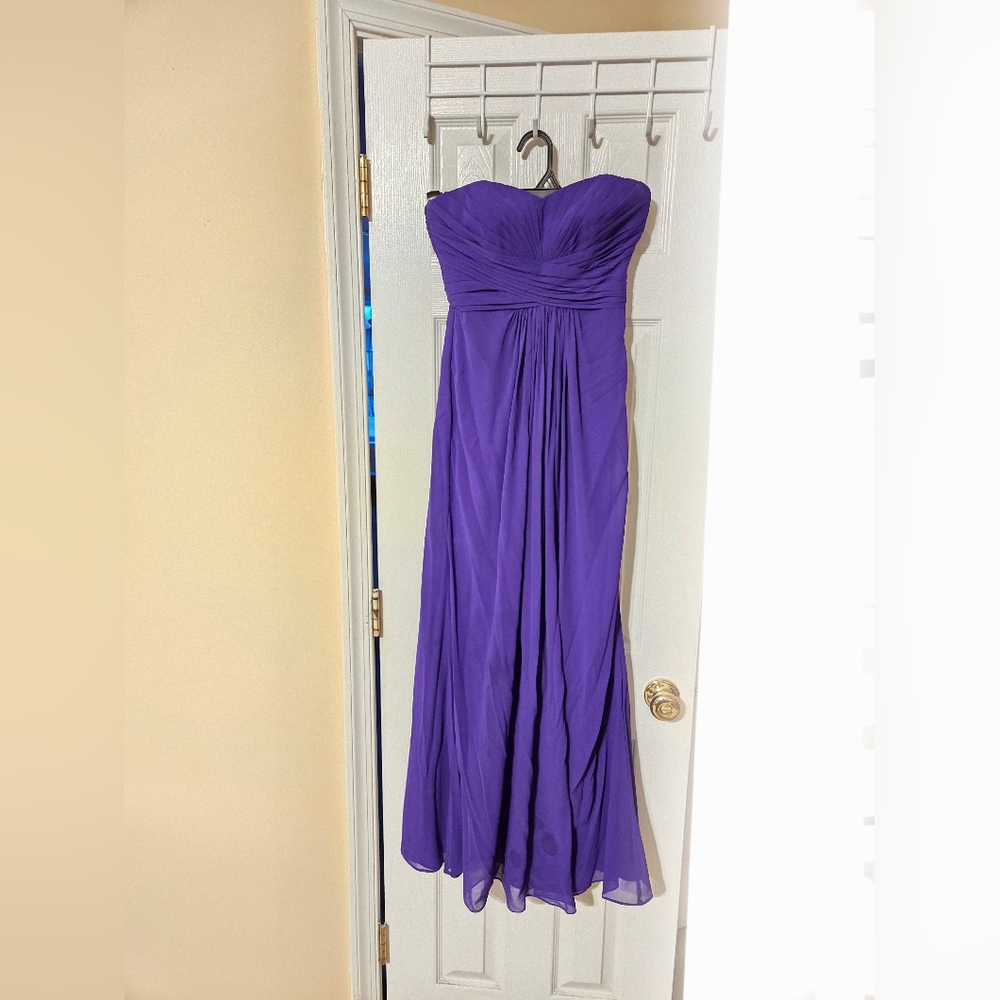 Elegant Purple Strapless Dress
